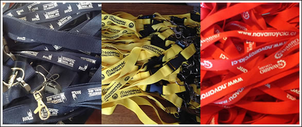 3 ejemplos de lanyards estampados en serigrafia