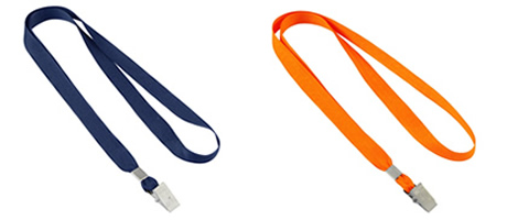 Lanyard Porta-Credencial clásico de polyester liso de 1.5 cm
